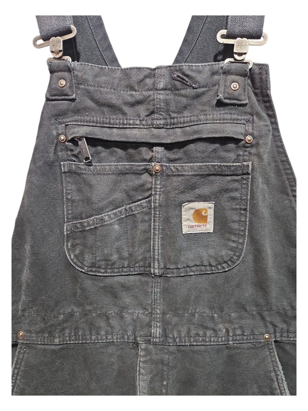 Carhartt 104031 BLK Black Insulated Men's Bib Overalls Workwear L/short 40x29 - Picture 2 of 9